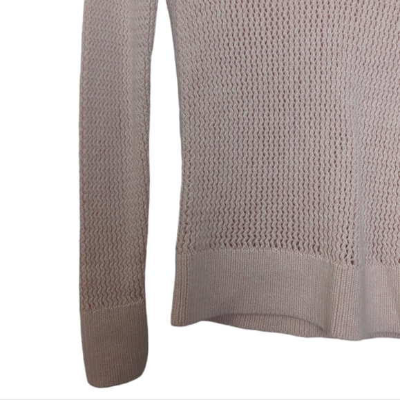 Gap Boat Neck Open Knit Cotton Sweater Light Pink Size Medium - Picture 4 of 6